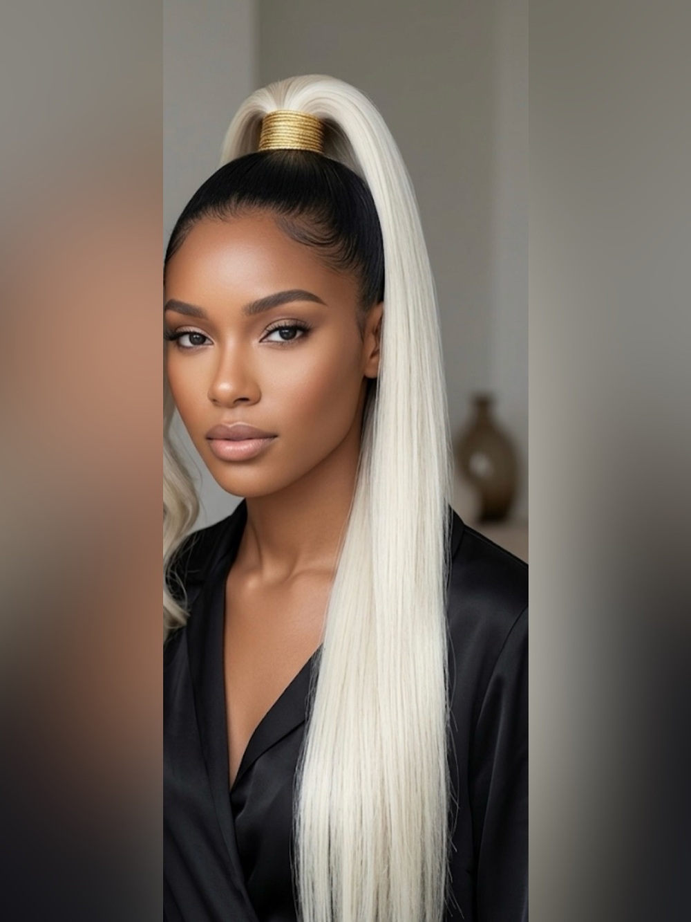 12” 14” 16” each High Ponytail human hair 3 bundles Women Hair